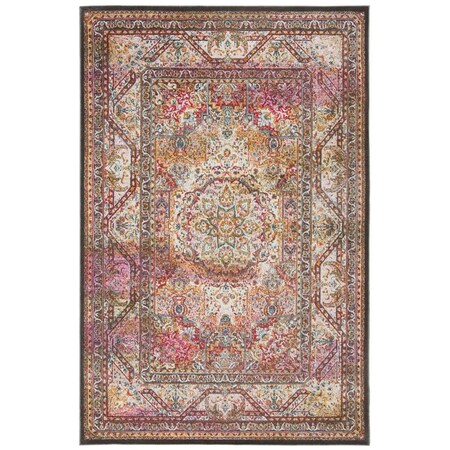 Safavieh 9 x 12 ft. Luxor Power Loomed Rectangle Area Rug Ivory & Fuchsia LUX322A-9